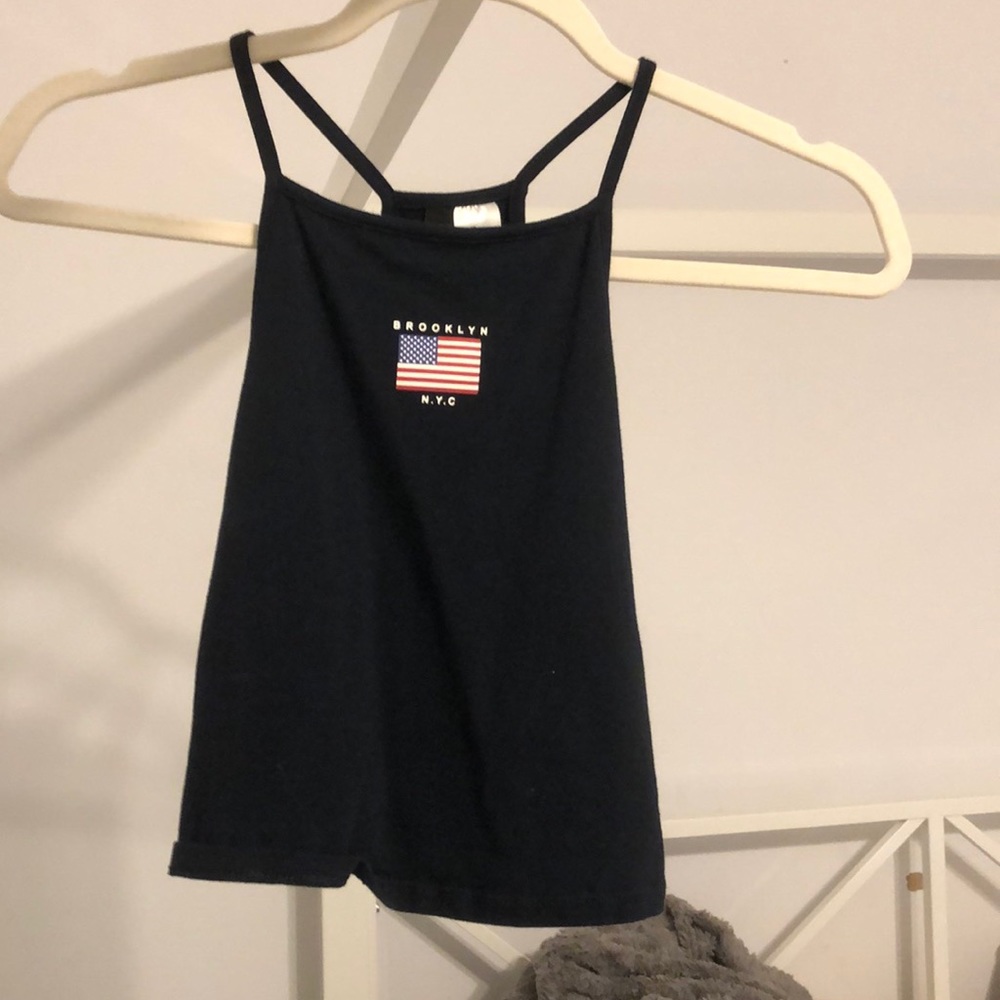 Black and navy cropped tank from h&m